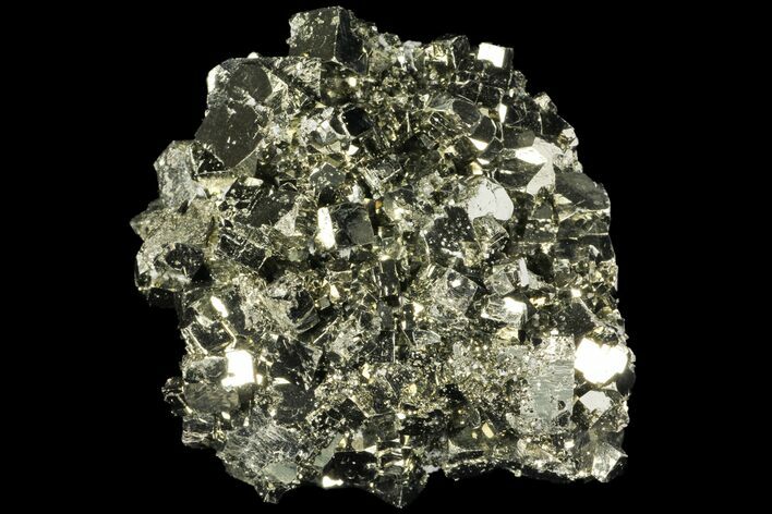 Gleaming, Cubic Pyrite Crystal Cluster - Peru #99155